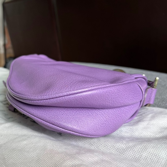 Vintage Christian Dior Lavender Leather Saddle Bag - Picture 5 of 15